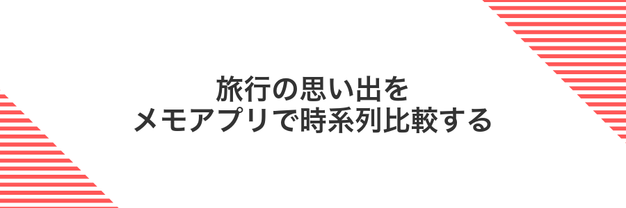 旅行の思い出をメモアプリで時系列比較する