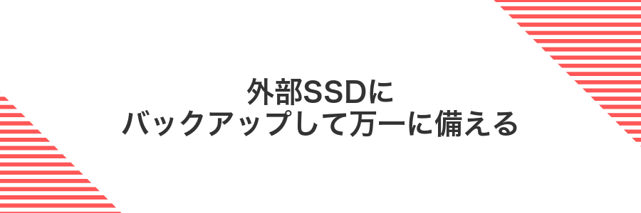 外部SSDにバックアップして万一に備える