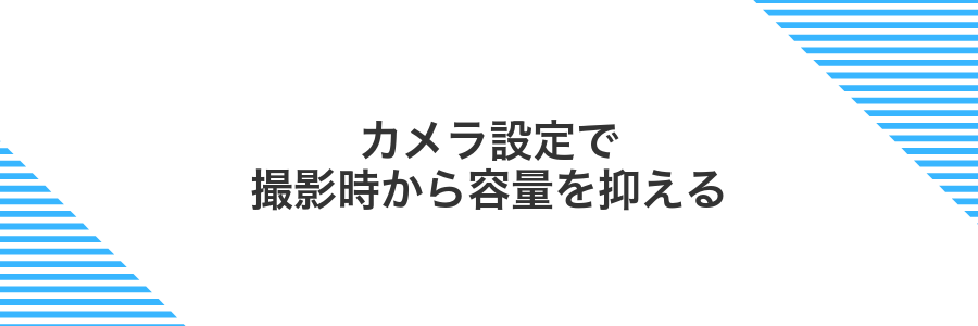カメラ設定で撮影時から容量を抑える