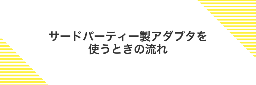 サードパーティー製アダプタを使うときの流れ