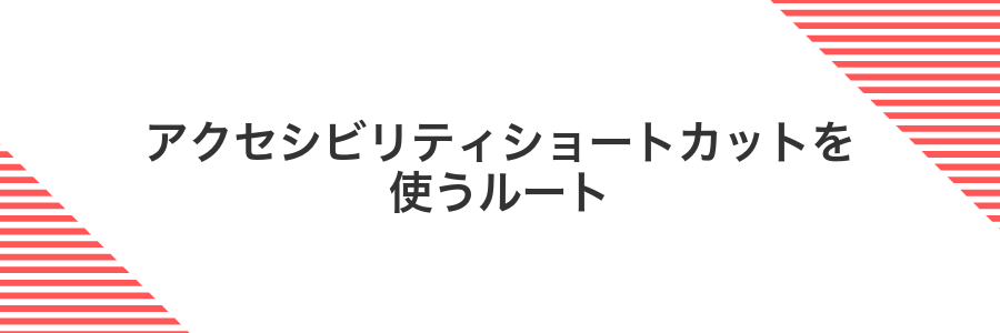 アクセシビリティショートカットを使うルート