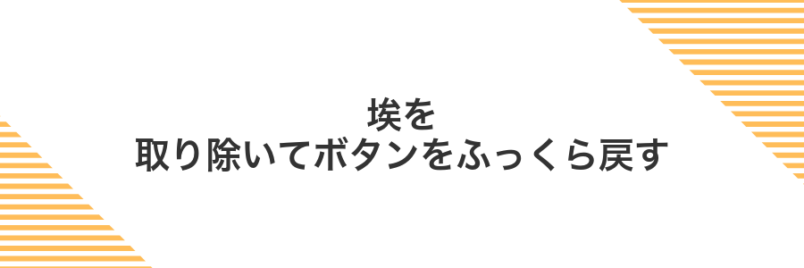 埃を取り除いてボタンをふっくら戻す