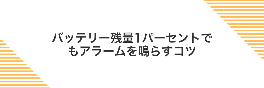 バッテリー残量1パーセントでもアラームを鳴らすコツ