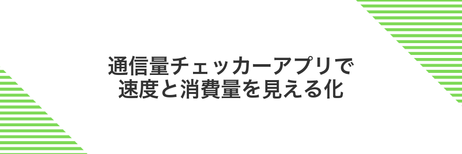 通信量チェッカーアプリで速度と消費量を見える化