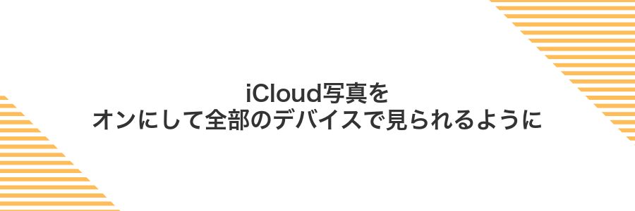 iCloud写真をオンにして全部のデバイスで見られるように