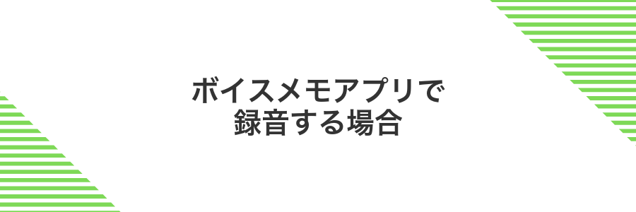 ボイスメモアプリで録音する場合