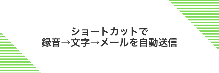 ショートカットで録音→文字→メールを自動送信