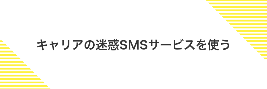キャリアの迷惑SMSサービスを使う