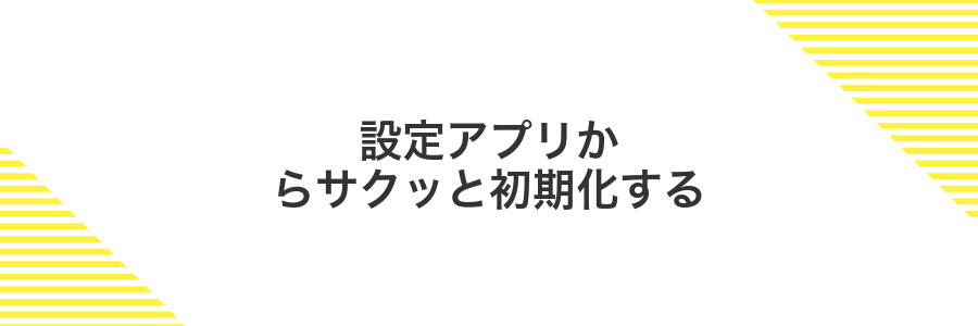 設定アプリからサクッと初期化する