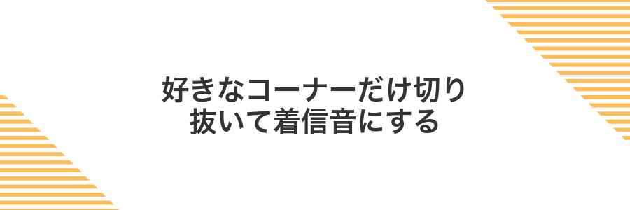 好きなコーナーだけ切り抜いて着信音にする