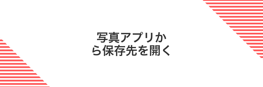 写真アプリから保存先を開く