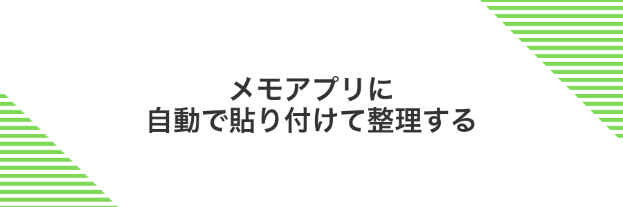 メモアプリに自動で貼り付けて整理する