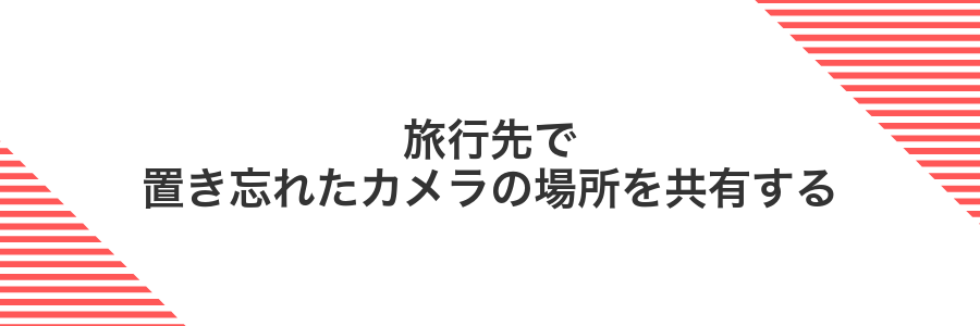 旅行先で置き忘れたカメラの場所を共有する
