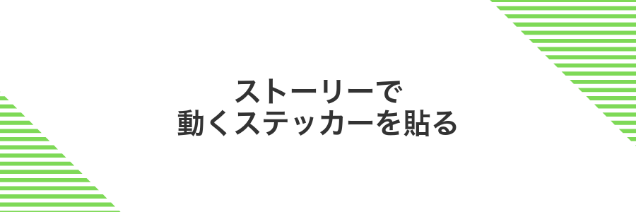 ストーリーで動くステッカーを貼る