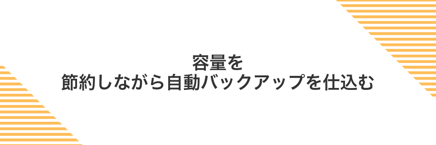 容量を節約しながら自動バックアップを仕込む