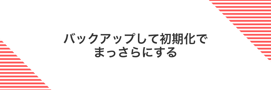 バックアップして初期化でまっさらにする