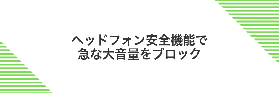 ヘッドフォン安全機能で急な大音量をブロック