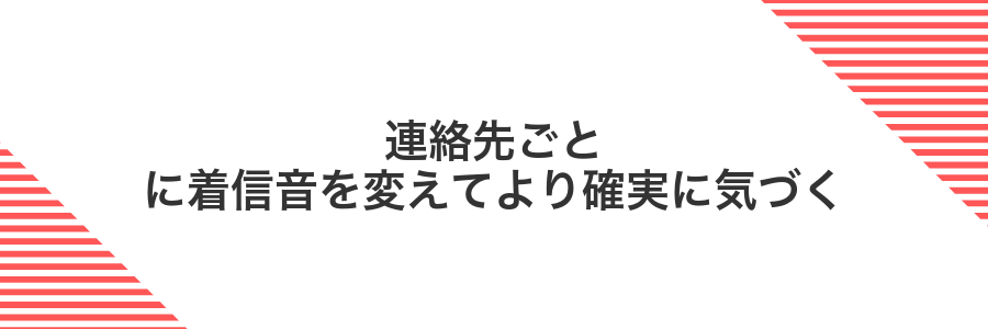 連絡先ごとに着信音を変えてより確実に気づく