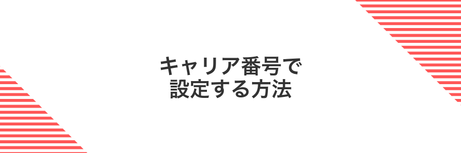 キャリア番号で設定する方法