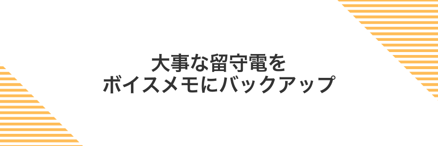 大事な留守電をボイスメモにバックアップ