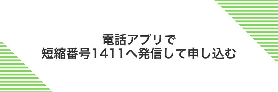電話アプリで短縮番号1411へ発信して申し込む