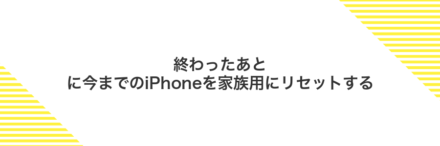 終わったあとに今までのiPhoneを家族用にリセットする