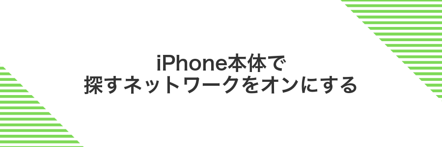 iPhone本体で探すネットワークをオンにする