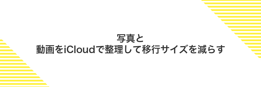 写真と動画をiCloudで整理して移行サイズを減らす