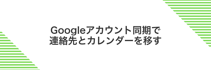 Googleアカウント同期で連絡先とカレンダーを移す