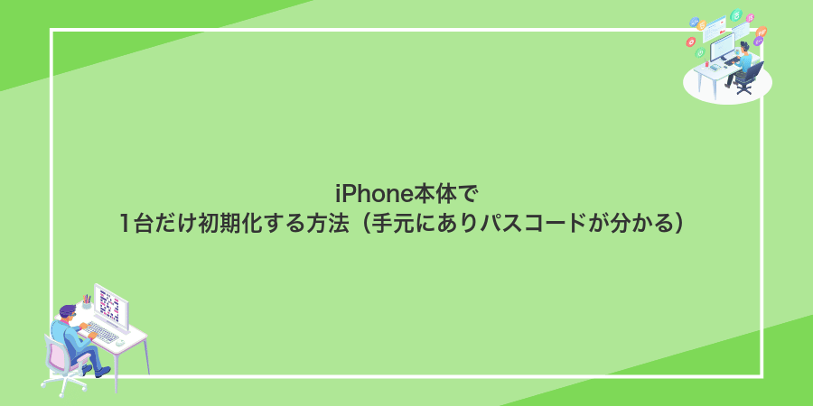 iPhone本体で1台だけ初期化する方法（手元にありパスコードが分かる）