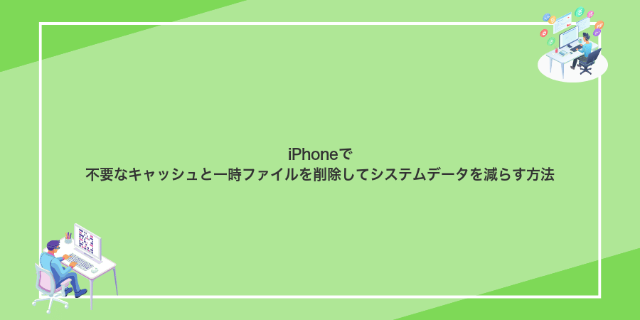 iPhoneで不要なキャッシュと一時ファイルを削除してシステムデータを減らす方法