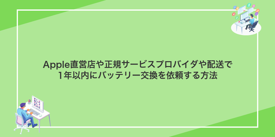 Apple直営店や正規サービスプロバイダや配送で1年以内にバッテリー交換を依頼する方法