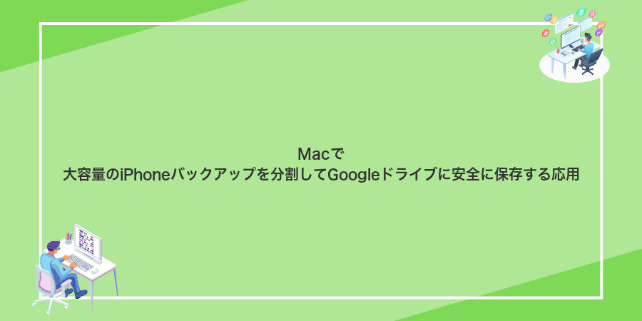 Macで大容量のiPhoneバックアップを分割してGoogleドライブに安全に保存する応用