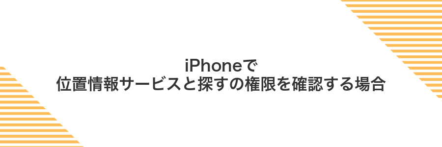 iPhoneで位置情報サービスと探すの権限を確認する場合