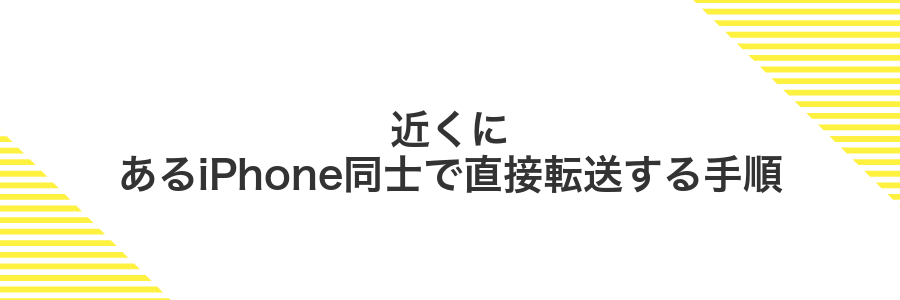 近くにあるiPhone同士で直接転送する手順