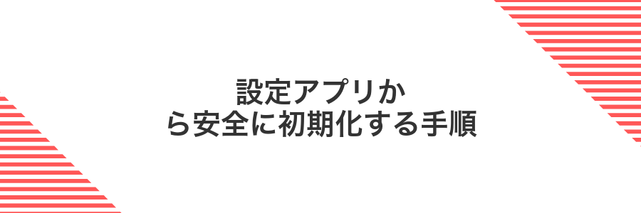 設定アプリから安全に初期化する手順