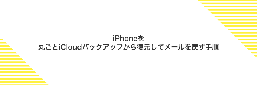 iPhoneを丸ごとiCloudバックアップから復元してメールを戻す手順