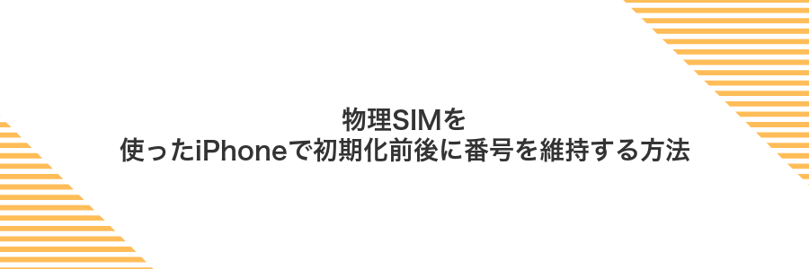物理SIMを使ったiPhoneで初期化前後に番号を維持する方法