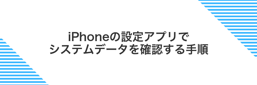 iPhoneの設定アプリでシステムデータを確認する手順