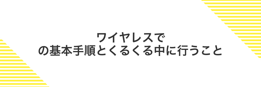 ワイヤレスでの基本手順とくるくる中に行うこと