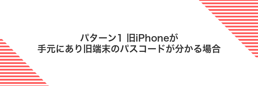 パターン1 旧iPhoneが手元にあり旧端末のパスコードが分かる場合