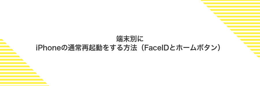 端末別にiPhoneの通常再起動をする方法(FaceIDとホームボタン)
