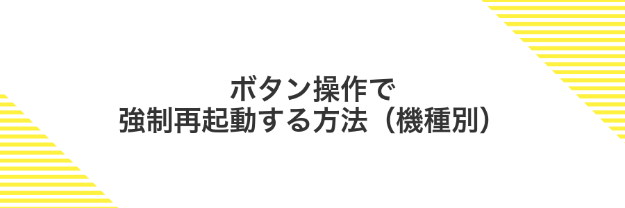ボタン操作で強制再起動する方法（機種別）