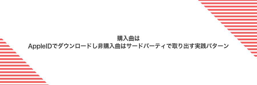 購入曲はAppleIDでダウンロードし非購入曲はサードパーティで取り出す実践パターン