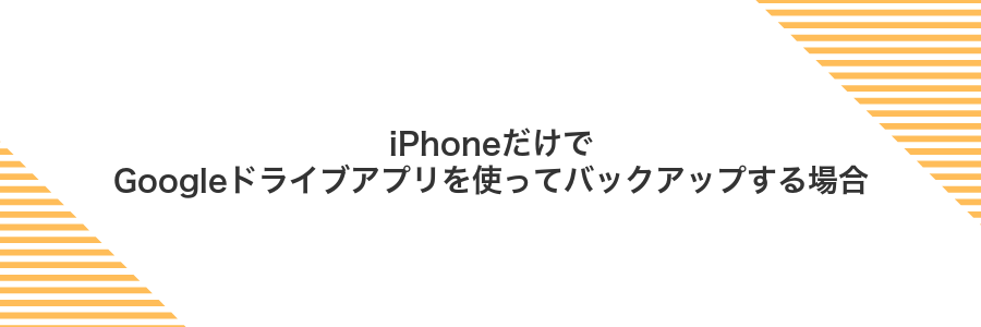 iPhoneだけでGoogleドライブアプリを使ってバックアップする場合
