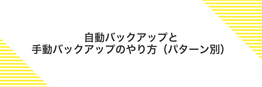 自動バックアップと手動バックアップのやり方（パターン別）