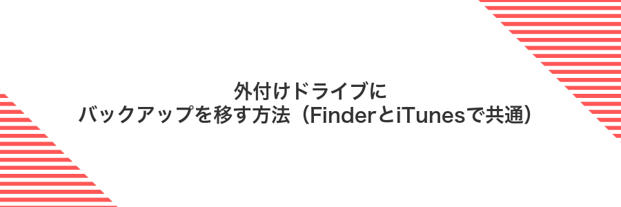 外付けドライブにバックアップを移す方法(FinderとiTunesで共通)