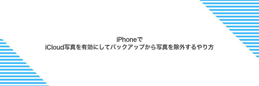 iPhoneでiCloud写真を有効にしてバックアップから写真を除外するやり方