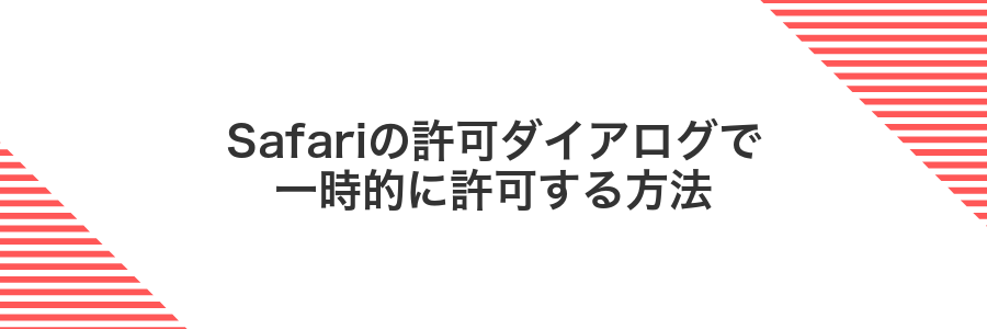 Safariの許可ダイアログで一時的に許可する方法