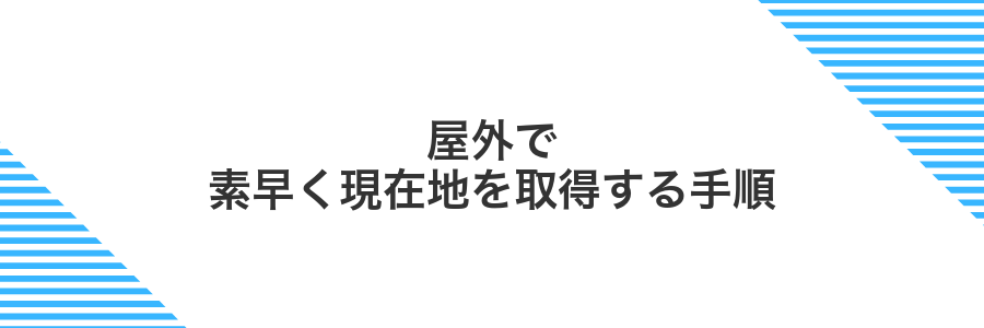 屋外で素早く現在地を取得する手順